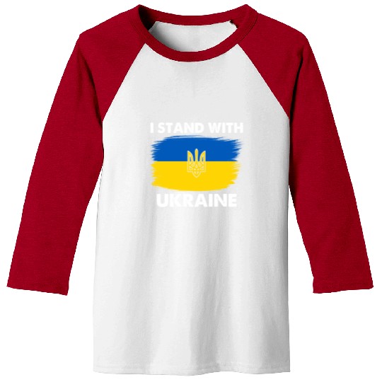 I Stand with Ukraine Ukraine Flag Baseball Tees