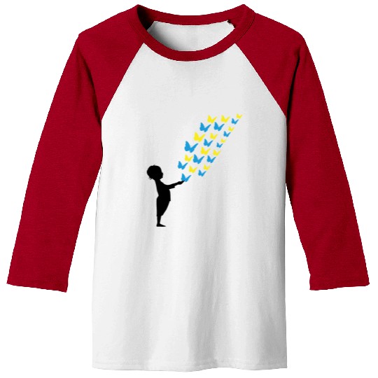 peace for europe ukraine war solidarity butterfly Baseball Tees