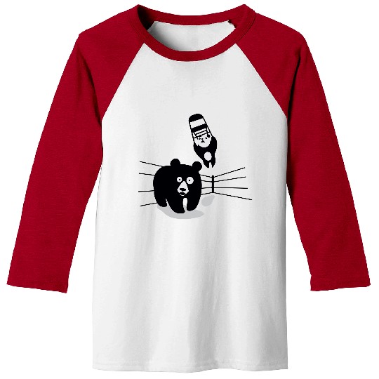 Panda vs Grizzly in wrestling ring. Kung fu Baseball Tees