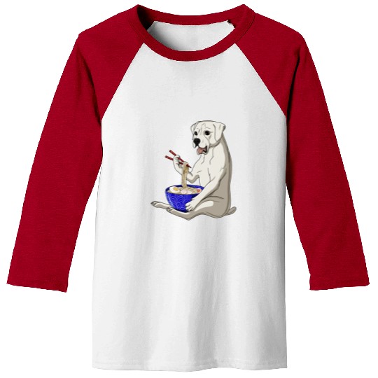 Funny Kawaii Ramen Noodles American Bulldog Baseball Tees