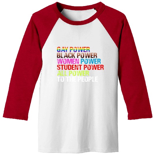 Gay Power Black Power Women Power LGBTQ Gay Pride Baseball Tees