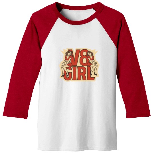 Muscle Car Girl - V8 Girl Baseball Tees