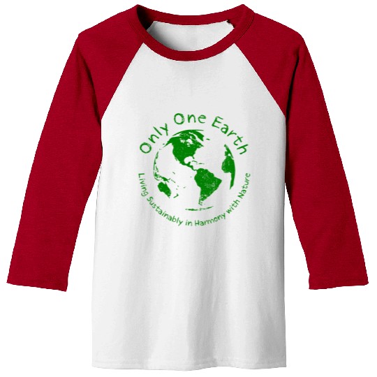 Only One Earth - dark green vintage design Baseball Tees