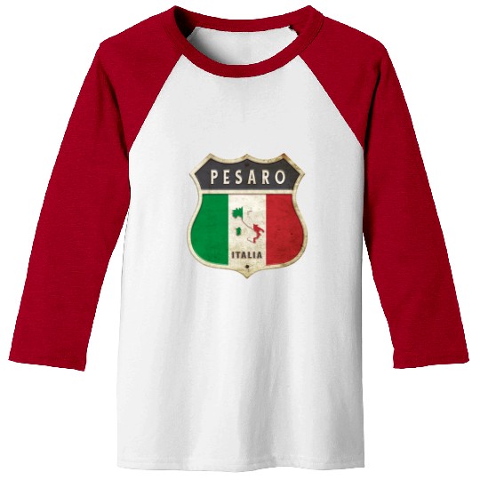 Pesaro Italy coat of arms flags design Baseball Tees