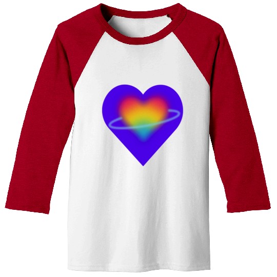 rainbow heart pride Baseball Tees