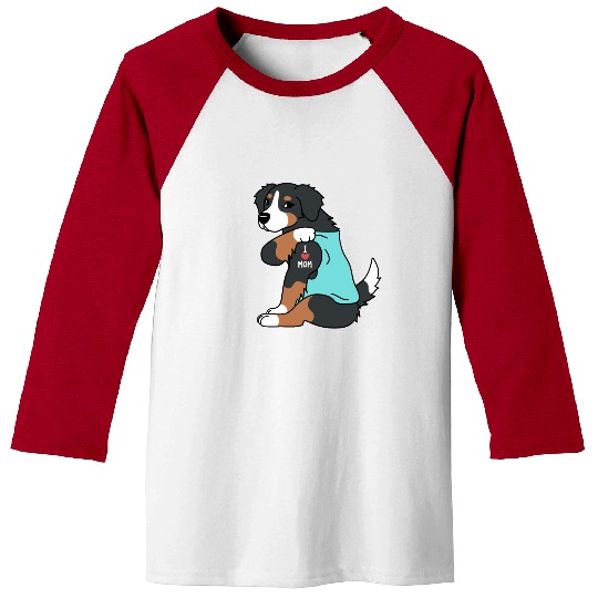 I Love Mom Tattoo Bernese Mountain Dog Baseball Tees