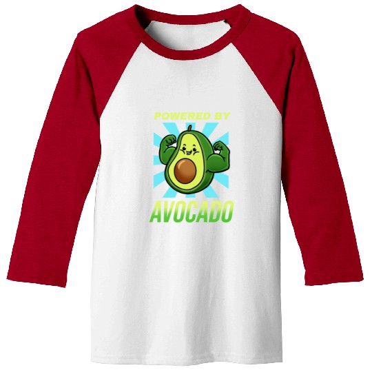 Powered By Avocado For Avocado Lover Baseball Tees