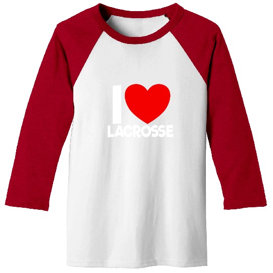 I Love Lacrosse Red Heart Lacrosse Lover Lacrosse Baseball Tees