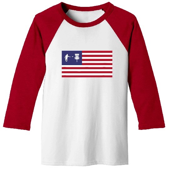 Disc Golf American Flag Baseball Tees