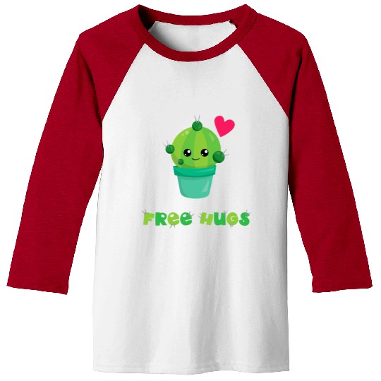 Free Hugs Baseball Tees Succulent Pun Cactus Gardening