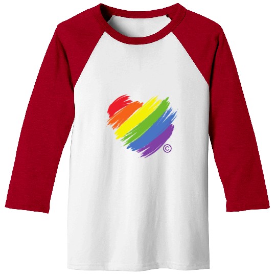 Majestic Brand Rainbow Heart Collection Baseball Tees