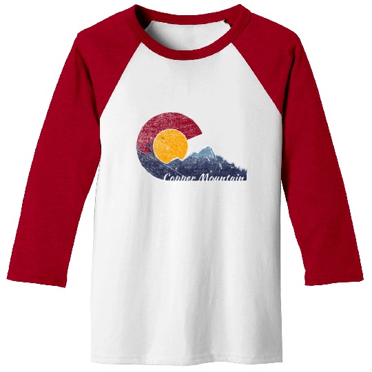 Copper Mountain Colorado Mountain Scenery Baseball Tees