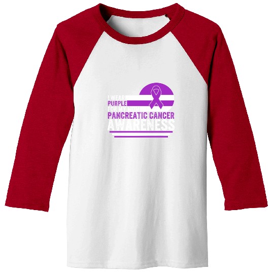 Pancreatic Cancer Baseball Tees, I Wear Purple For My Mom