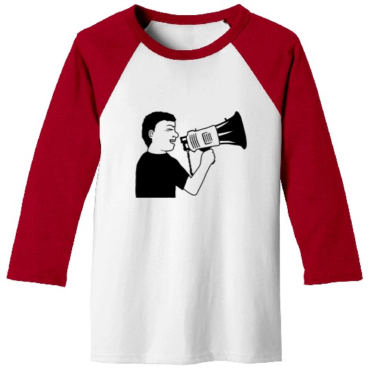man angry demonstration megaphone Baseball Tees