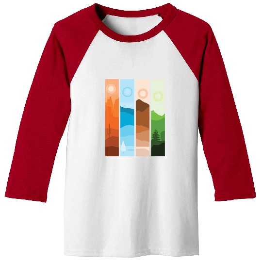 Artistic Nature Wilderness Mountain Landscape Baseball Tees