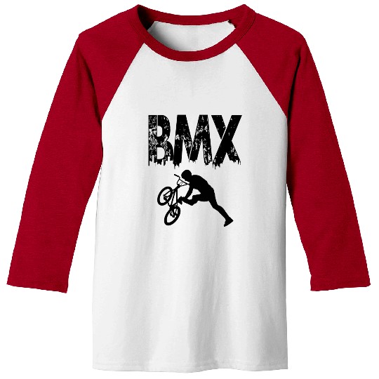 bmx race bike cyclist rider trick Baseball Tees