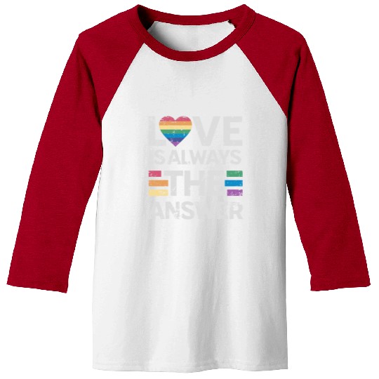 Love is always the answer Rainbow Heart LGBTQ+ Baseball Tees