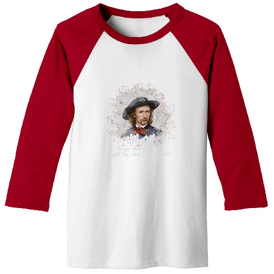 Men Uh Oh George Armstrong Custer Littlebighorn Baseball Tees