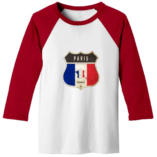 Paris France coat of arms flags design Baseball Tees