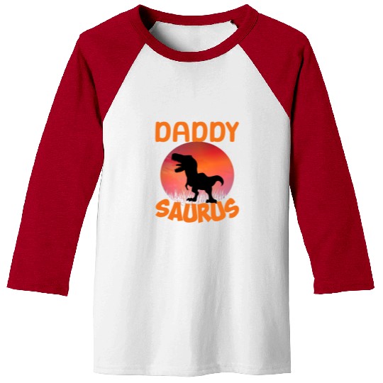 Daddysaurus Papasaurus Baseball Tees