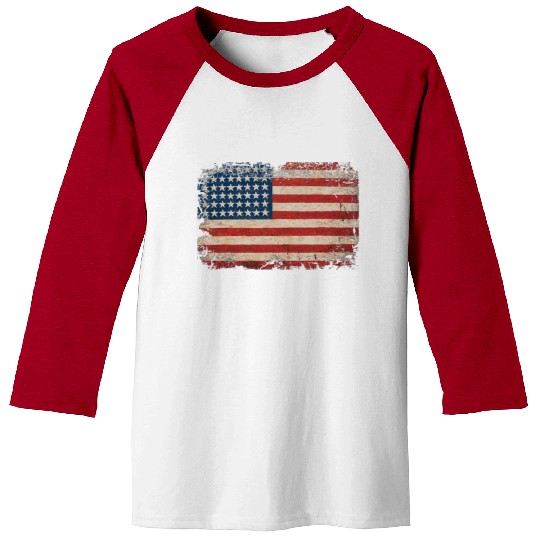 American Flag USA Patriotic US stars stripes Baseball Tees