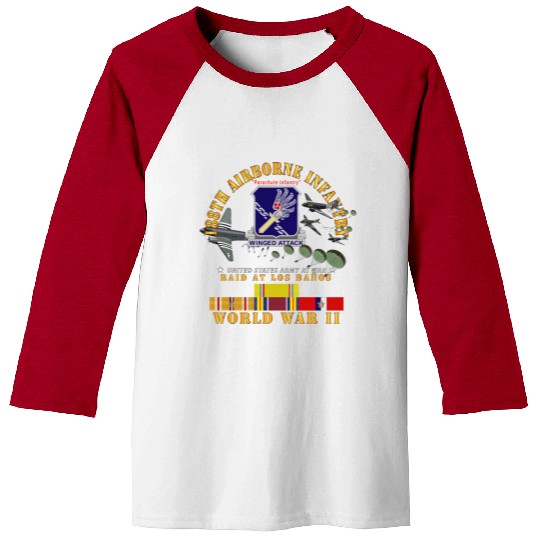 Army 188th Airborne Infantry Raid at Los Baños W J Baseball Tees