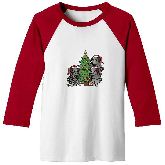 Irish Wolfhound Christmas Tree Baseball Tees