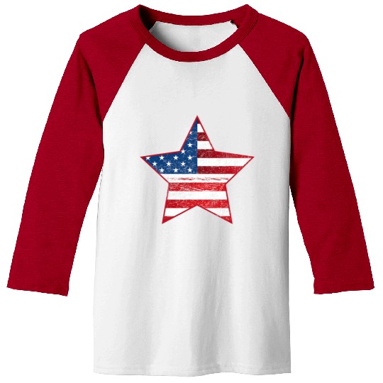 US Flag Star Patriotic Baseball Tees Stars Stripes