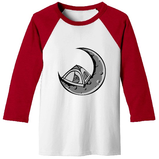 moon camping tent universe Baseball Tees