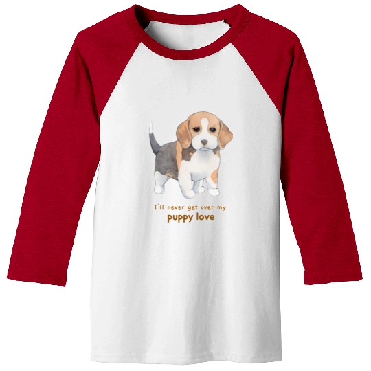 I'll Never Get over my Puppy Love. Adorable Beagle Baseball Tees