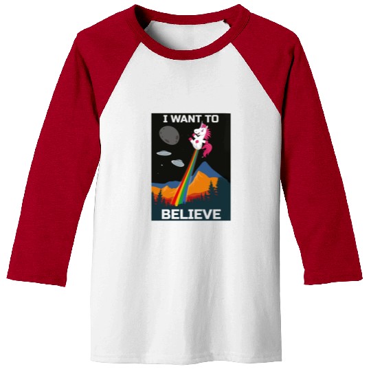 Unicorn "I Want To Believe" UAP Outfit Alien Ufo Baseball Tees