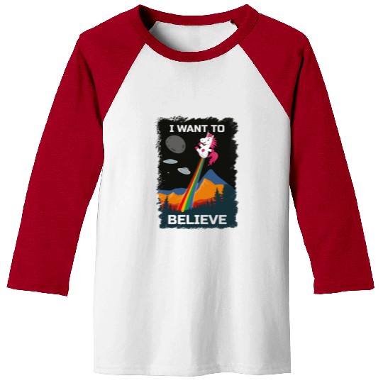 Unicorn "I Want To Believe" UAP Outfit Alien Ufo Baseball Tees