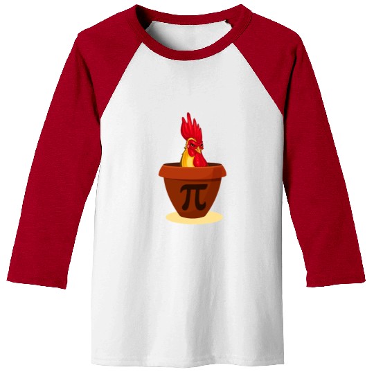 Funny Chicken Pot Pie Baseball Tees Chicken Pi day