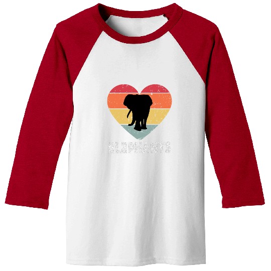 I Love Elephants Baseball Tees