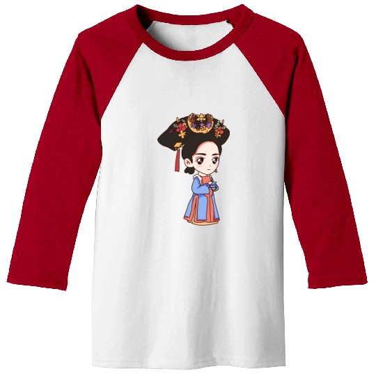 HAND PAINTED GIRL IMAGE Baseball Tees