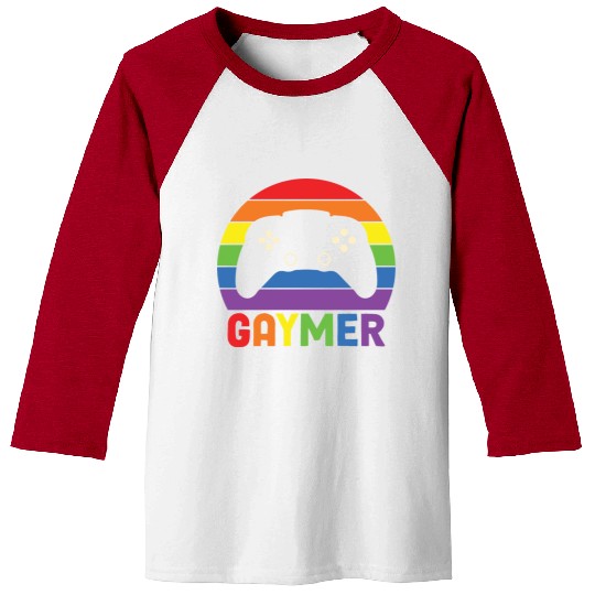 LBGT Flag Gay Pride Human Gaymer Gamer Baseball Tees