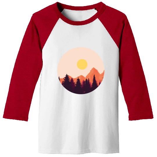 sunset horizon mountains Baseball Tees