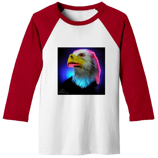 i love america neon bright lightsamerican eagle Baseball Tees