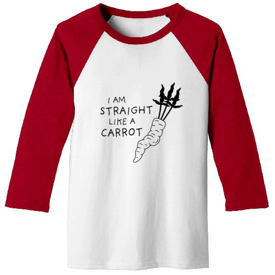 straight like a carrot - black uni II Baseball Tees