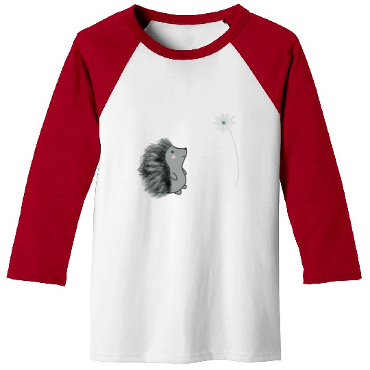 Hedgehog and dandelion Baseball Tees