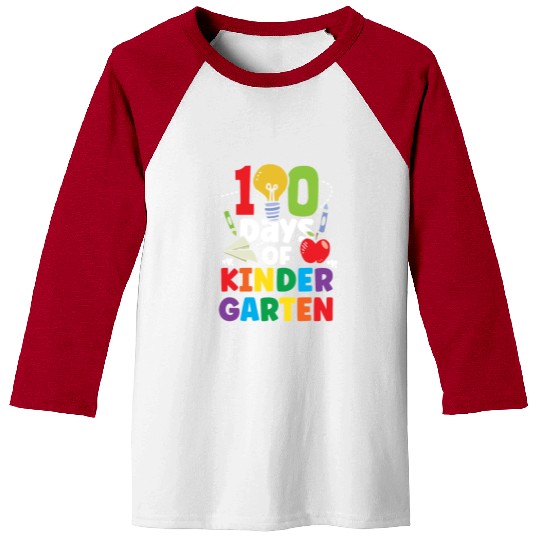 100 Days Of Kindergarten Cute Sweet Sayings Team Baseball Tees