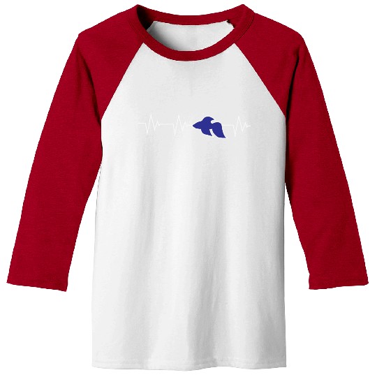 Jff Blue Betta Fish Heart Beat Baseball Tees