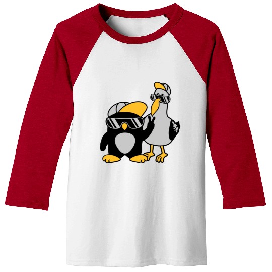 Seagull penguin 2 friends Baseball Tees