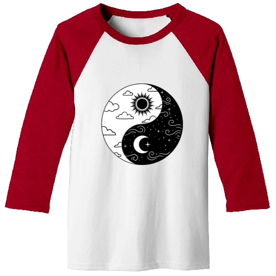 Sun and Moon Yin Yang for Yin Yang Art Lover Baseball Tees