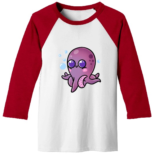 Kawaii Octopus For Octopus Lover Baseball Tees
