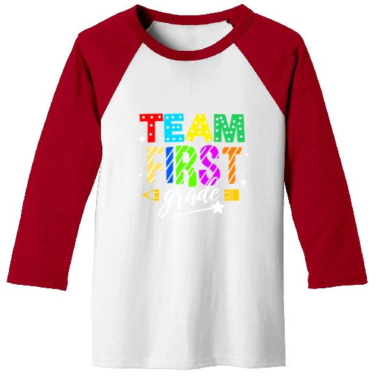 Team First Grade For Elementary Teacher Baseball Tees