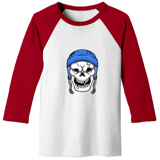 Ice Hockey Player Skull Skeleton Hockey Baseball Tees