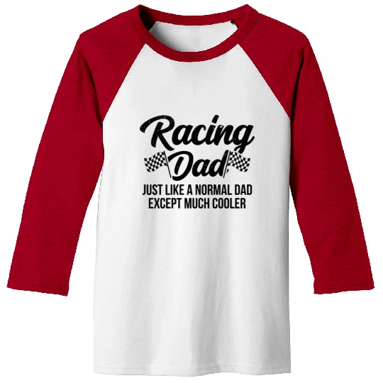 Pit Crew Checkered Flag Car Racing Dad Baseball Tees