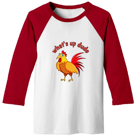 Angry Cartoon Cock Bird Baseball Tees