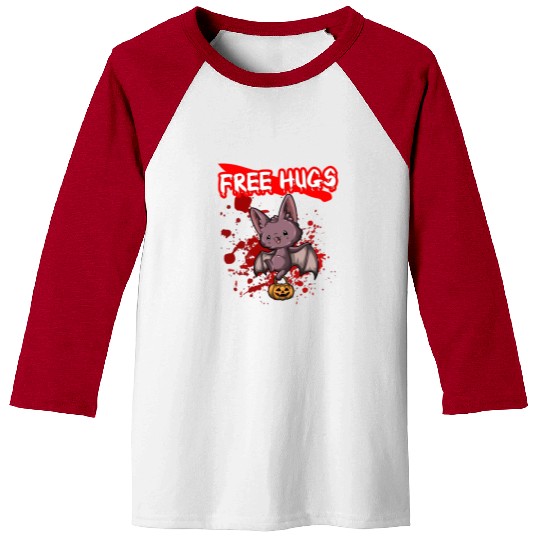 Free Hugs Halloween Sarcasm Scary Creepy Costume Baseball Tees